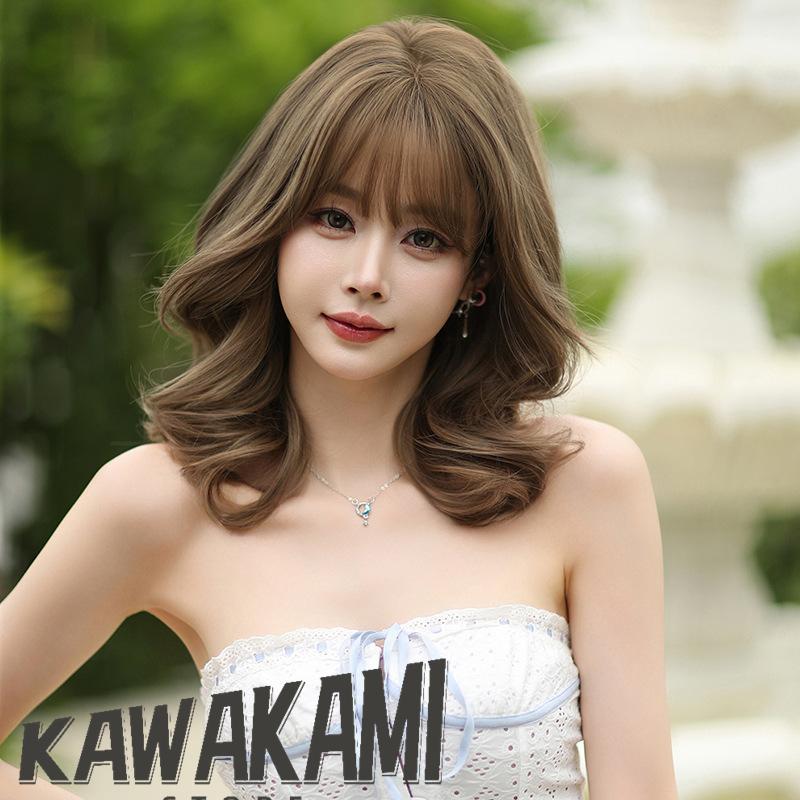 ウィッグ カツラ レディース セミロング ミディアム ウェーブ パーマ ヘア 女性 かつら 自然 フルウィッグ コスプレ サイズ調節 ボブウィッグ