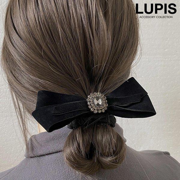 ヘアアクセサリー ヘアゴム シュシュ リボン ベロア 上品 クラシカル シック 大人っぽ きれいめ ガーリー バレエコア ヘアアレンジ 韓国 40代 ルピス